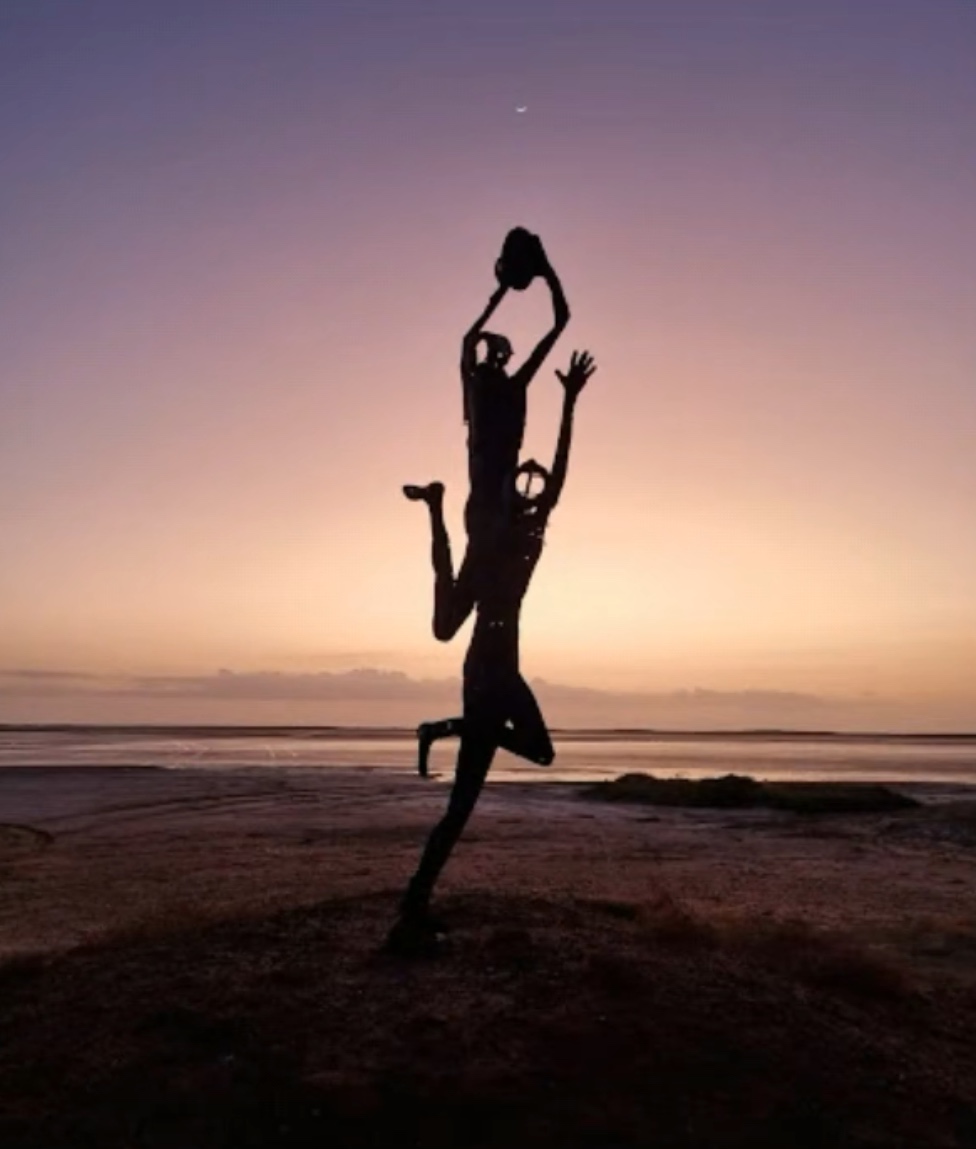 Sculpture of Boys playing Football