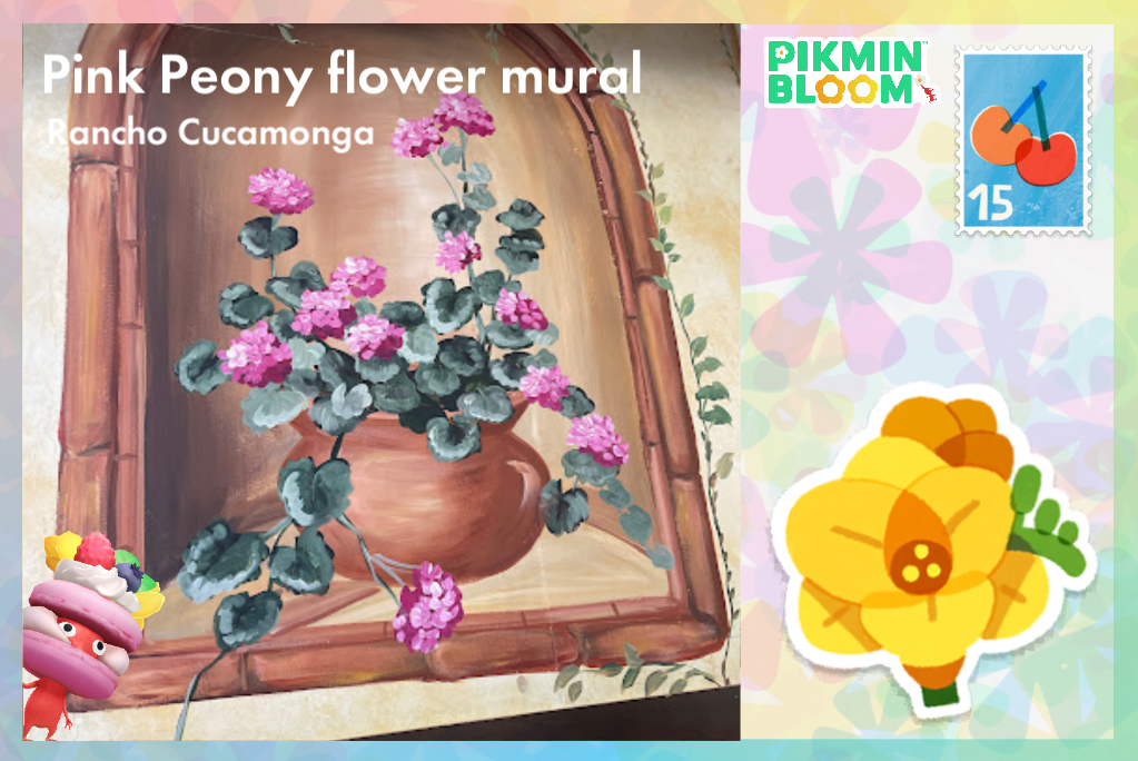 Pink Peony flower mural