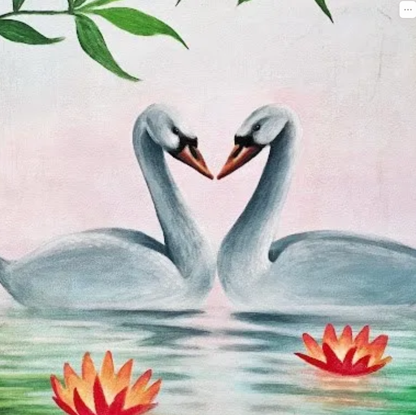 Mural Cisnes Enamorados