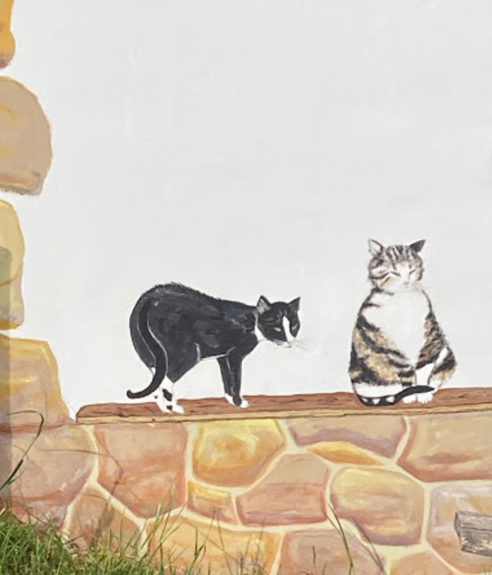 Katzen auf der Mauer