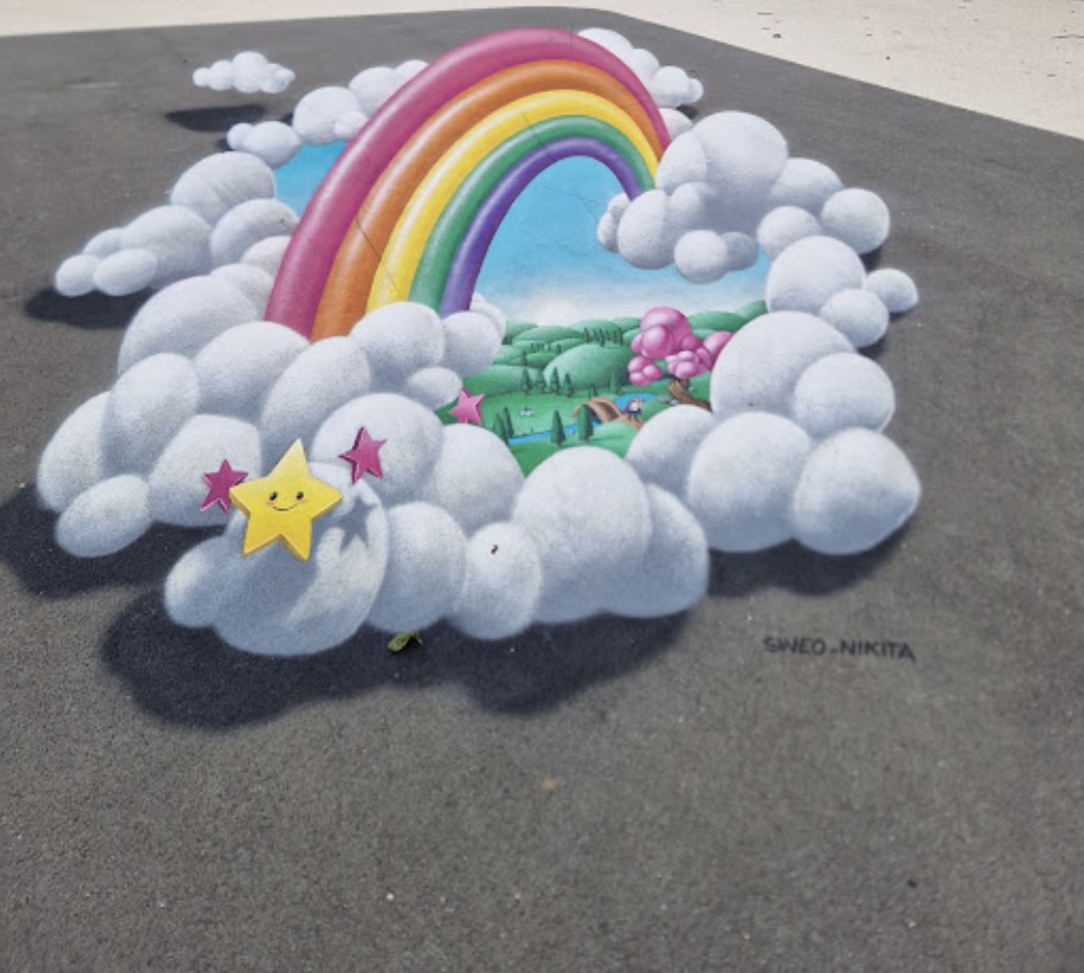 arc en ciel 3D street art