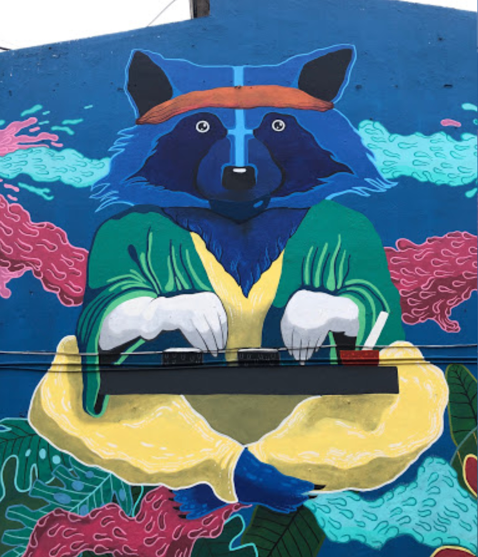 Mural "Mapache del Sushi”