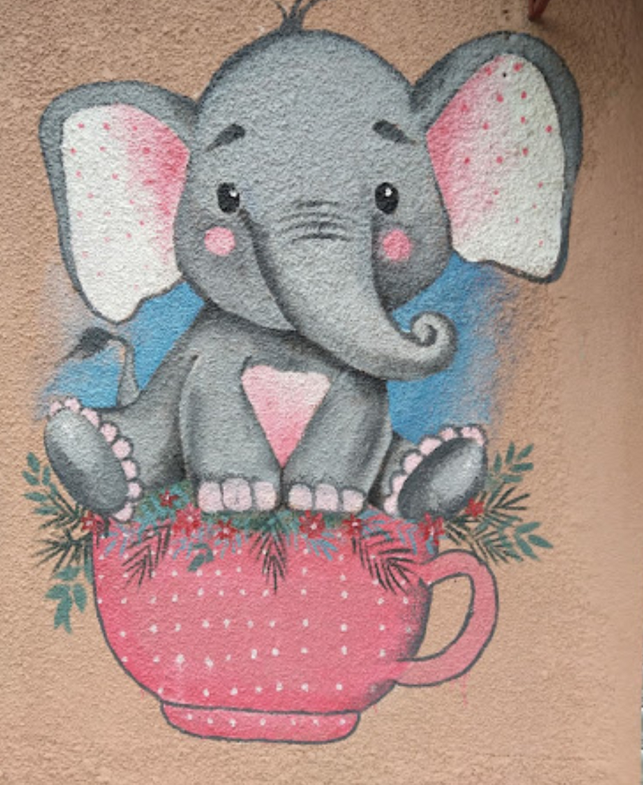 mural "pequeño elefante”
