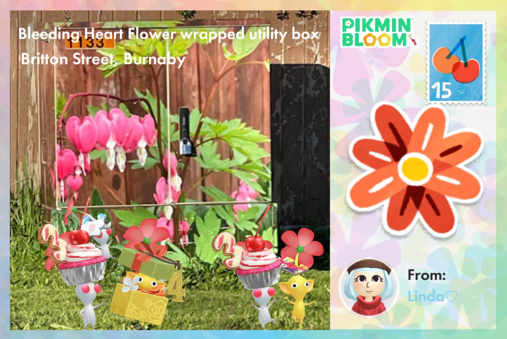 Bleeding Heart Flower wrapped utility box