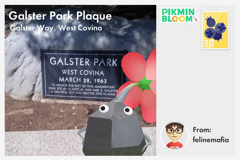 Galster Park Plaque